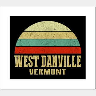 WEST DANVILLE VERMONT Vintage Retro Sunset Posters and Art